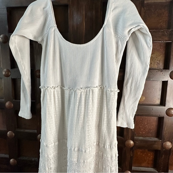 Free People Sz Small Earth Angel Maxi Dress Ivory Boho - Picture 3 of 11